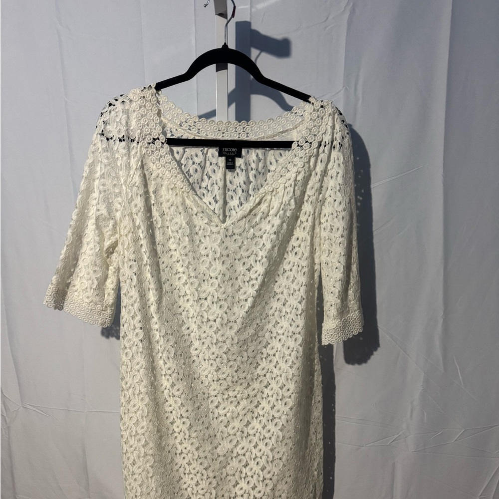 Nicole by Nicole Miller Ivory Lace Dress/Cover-Up Size 10
